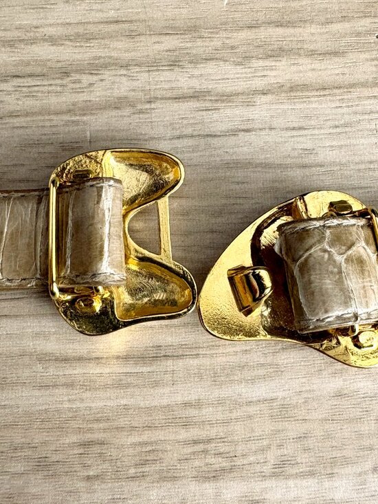 Skinny Genuine Snakeskin Belt, Made in Taiwan, ROC - 1980s Vintage main image 7